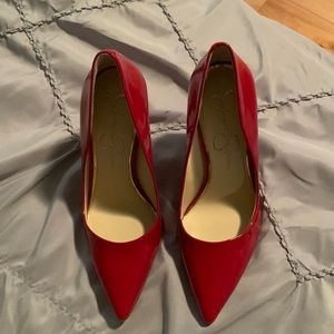 Red heels- Jessica Simpson worn once size 7 1/2